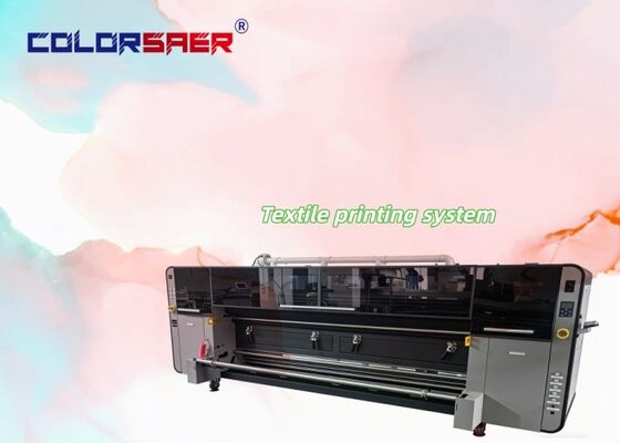 SAER CMYK 4 สี ระบบการพิมพ์สิ่งทอดิจิทัล เครื่องพิมพ์ผ้าแบบม้วนต่อม้วน พร้อมหมึกพิมพ์สีและหมึกซับลิเมชั่น