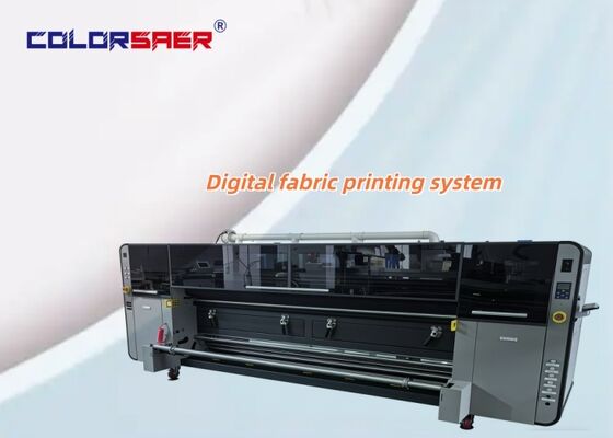 เครื่องพิมพ์ผ้าดิจิตอลแบบอัตโนมัติ Roll To Roll พร้อมเครื่องทําความร้อนอินฟราเรดไกล และความกว้างการพิมพ์ 3200 มม.